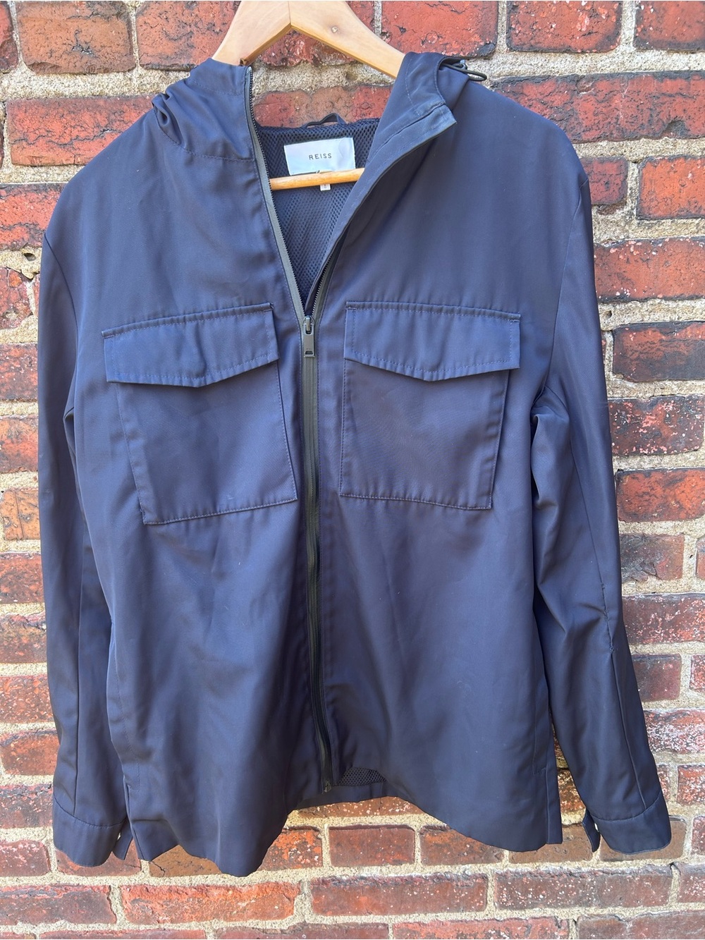 Reiss Navy 4-Pocket Delphino Waterproof Jacket - M